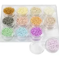 Rocaiperler diam. 3 mm str. 8/0 hulstr. 0,6-1,0 mm pastelfarver 12x17 g