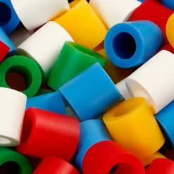 Rørperler jumbo i standard farver - str. 10 x 10 mm - hulstr. 5,5 mm - 550 assorteret