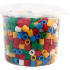 Rørperler jumbo i standard farver - str. 10 x 10 mm - hulstr. 5,5 mm - 550 assorteret