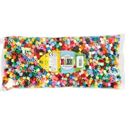 Rørperler jumbo 10 x 10 mm - assorteret farver - 3200 perler