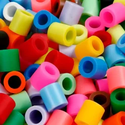 Rørperler jumbo 10 x 10 mm - hulstr. 5,5 mm - assorteret farver - 550 perler