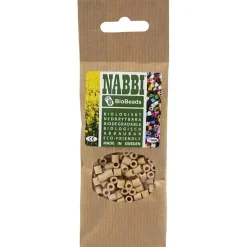 Rørperler NABBI BioBeads str. 5x5 mm, hulstr. 2.5 mm, medium, creme, 1000 stk.