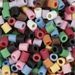 Rørperler NABBI BioBeads str. 5x5 mm, hulstr. 2.5 mm, medium, ass. farver, 1000 stk.