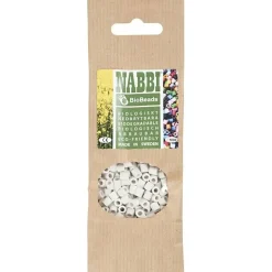 Rørperler NABBI BioBeads str. 5x5 mm, hulstr. 2.5 mm, medium, hvid, 1000 stk.