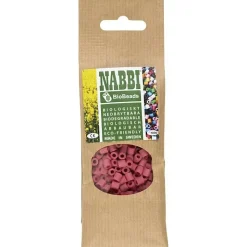 Rørperler NABBI BioBeads str. 5x5 mm, hulstr. 2.5 mm, medium, rød, 1000 stk.