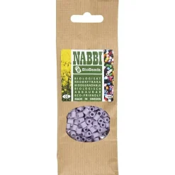 Rørperler NABBI BioBeads str. 5x5 mm, hulstr. 2.5 mm, medium, lilla, 1000 stk.