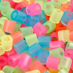 Rørperler størrelse medium 5 x 5 mm - hulstr. 2,5 mm - neonfarver - 6000 assorteret
