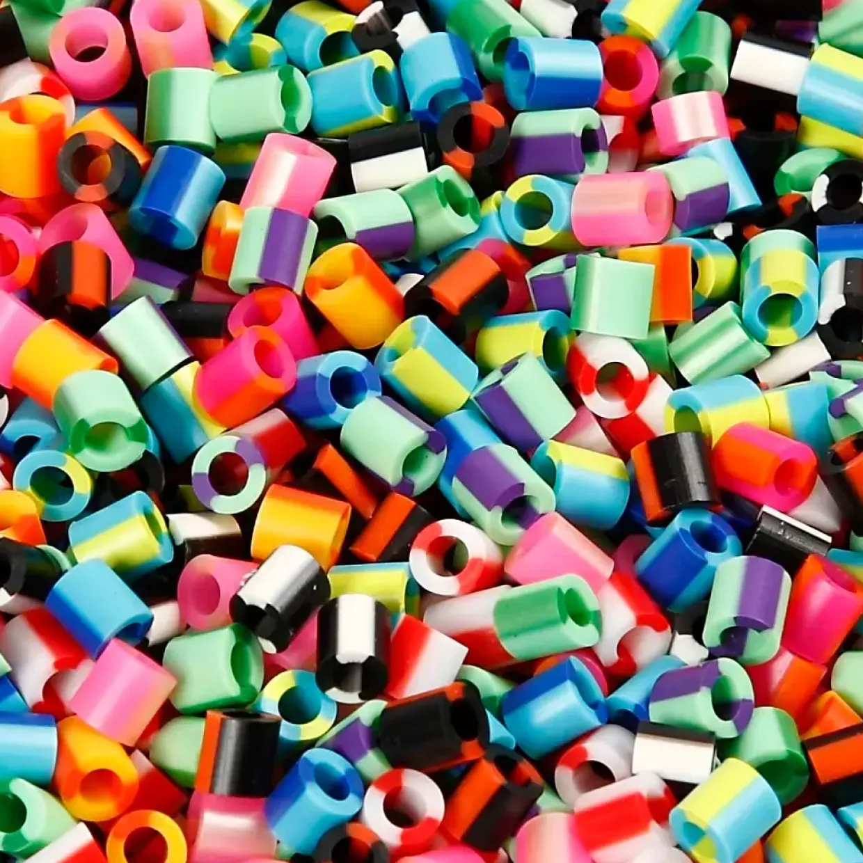 Rørperler, str. 5x5 mm, hulstr. 2,5 mm, medium, stribet, 10000 stk./ 1 pk.