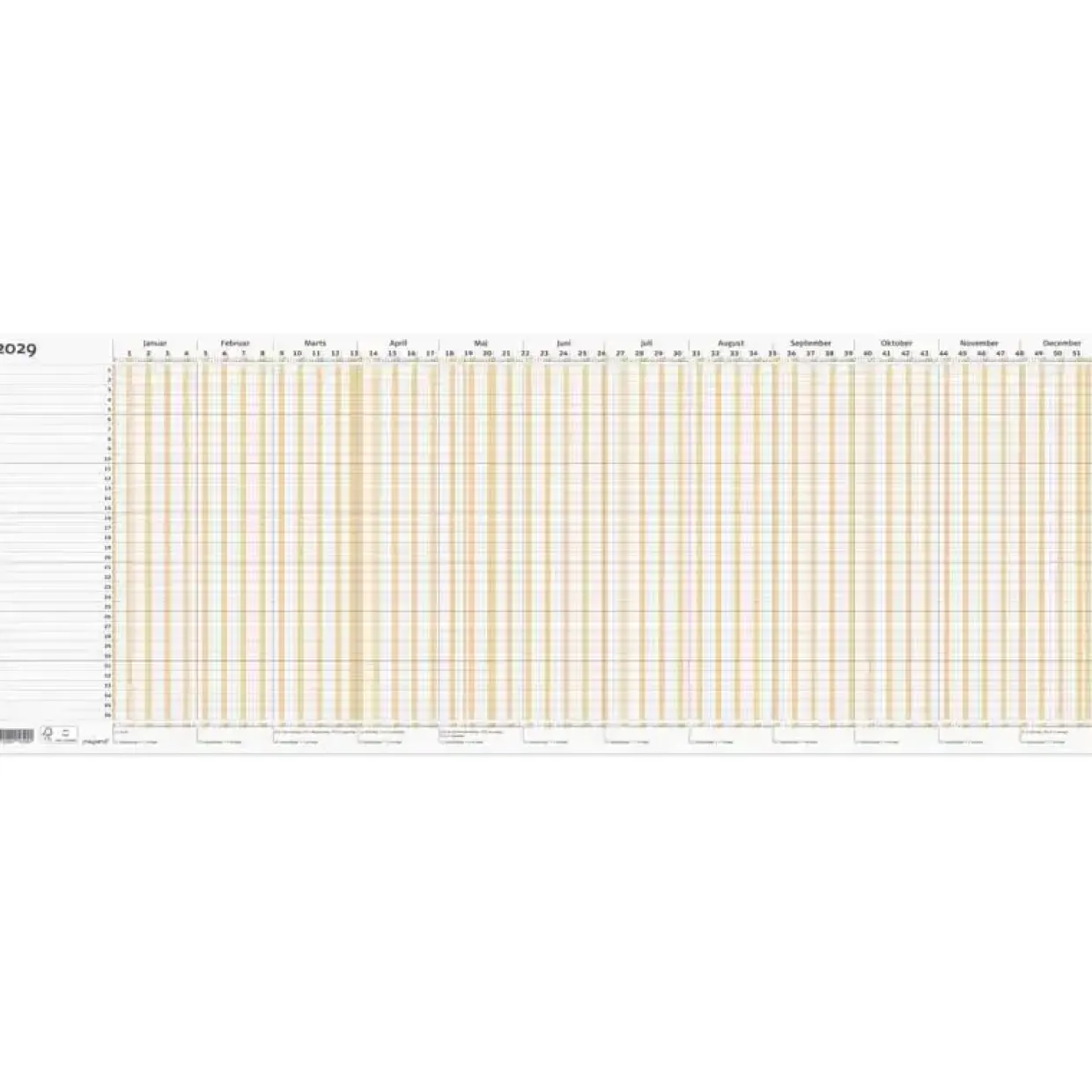 Årskalender - Projekt Planner - 210x298mm - Brun - 2029 - Mayland - 29105000