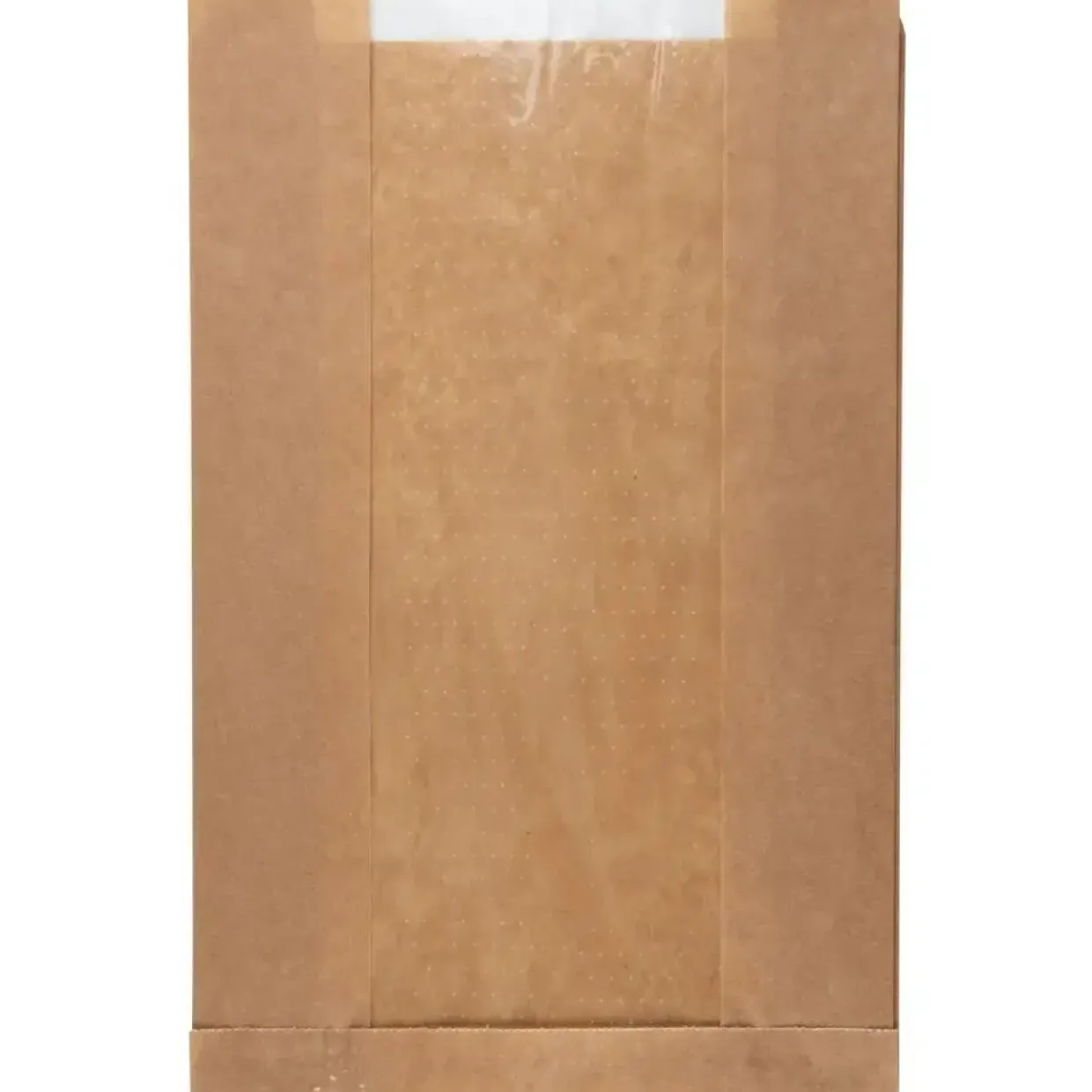 Rudepose, 14x24x7cm, brun, papir/PE, med sidefals og PE rude - 300 stk
