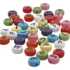 Runde bogstavperler, ass. farver, diam. 7 mm, hulstr. 1-2 mm, 25 g
