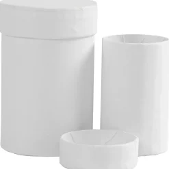 Runde æsker - hvid - 4,5 & 6 cm - 7 & 9 cm højde - 2 stk
