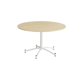 Rundt bord Zam Ø1200 mm, birk laminat på hvidt stel