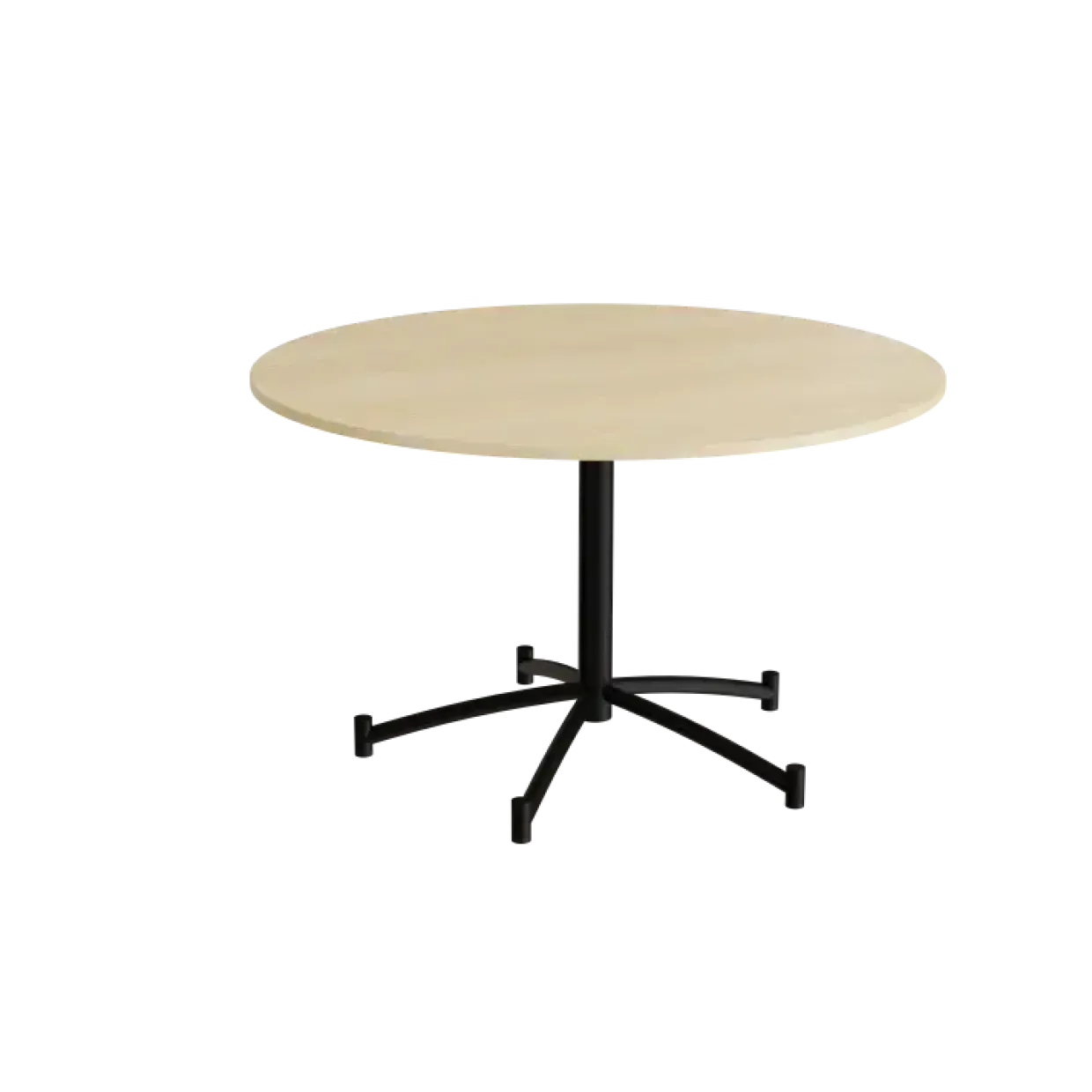 Rundt bord Zam Ø1200 mm, lyddæmpende birk laminat på sort stel