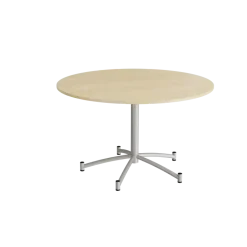 Rundt bord Zam Ø1200 mm, lyddæmpende birk laminat på alugråt stel
