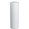 Rustik bloklys - Hvid - Ø9,6 cm - 30 cm - 190 timer - 6 stk