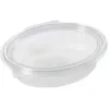 Salatbakke Clearshow 370 ml 167x131x45 mm oval hængslet låg RPET Klar - 12 pk x 50 stk/krt
