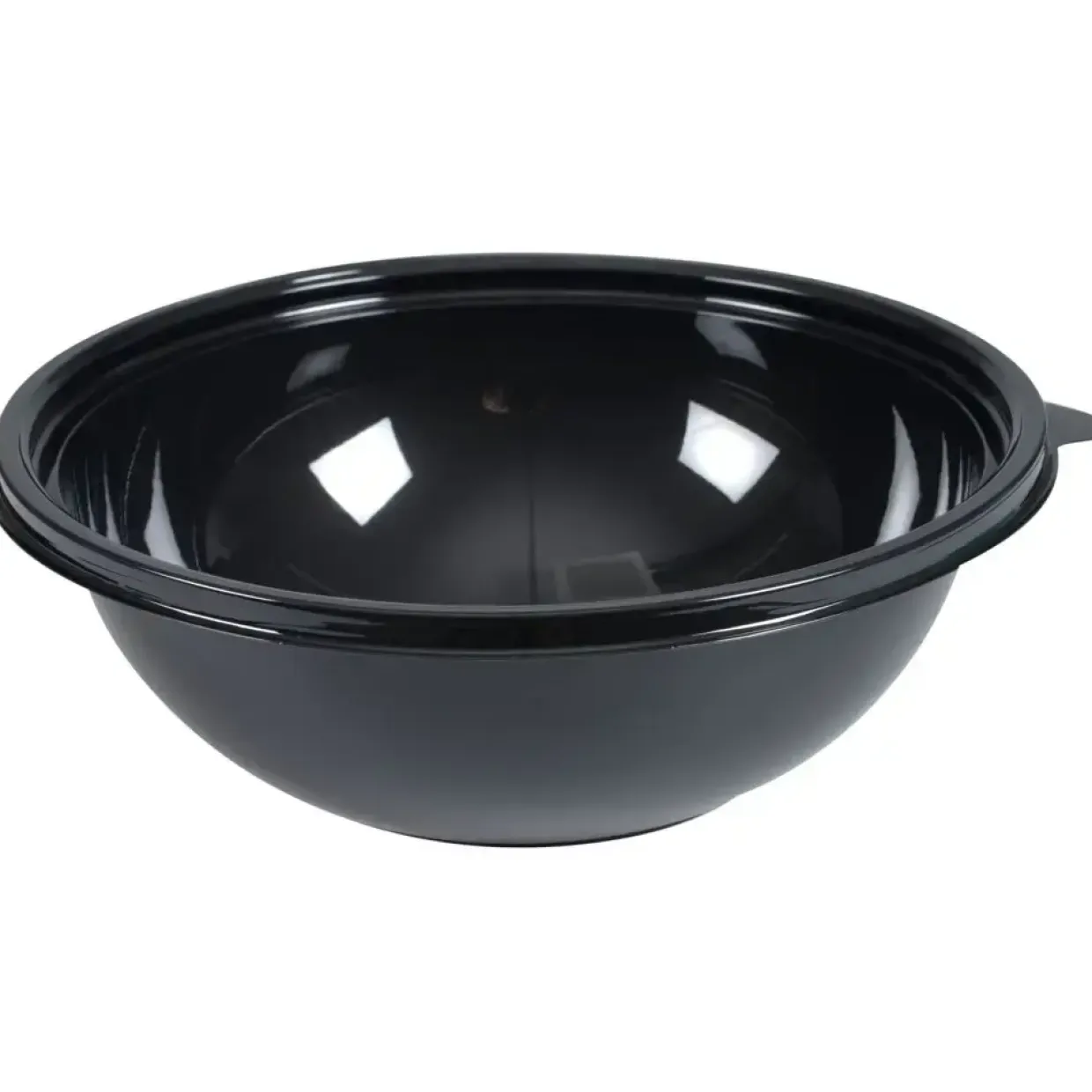 Salatbæger, sort, med hængslet låg, PET, 2250 ml - 50 stk