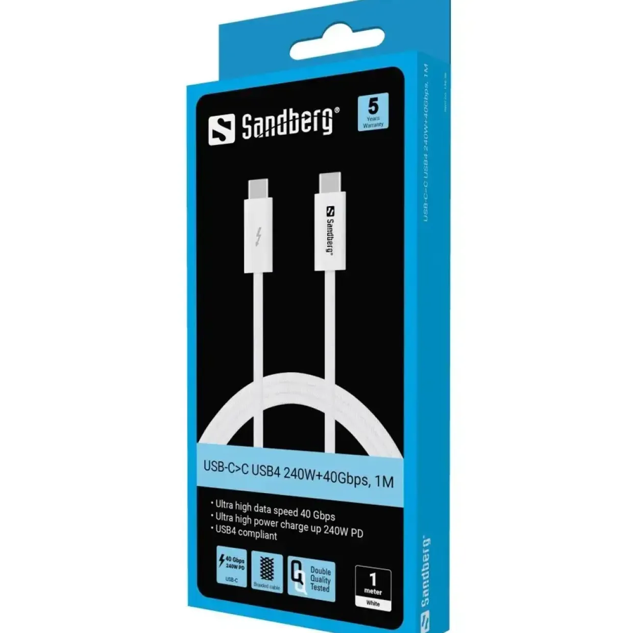 Sandberg USB-C>C USB4 240W+40Gbps, 1M