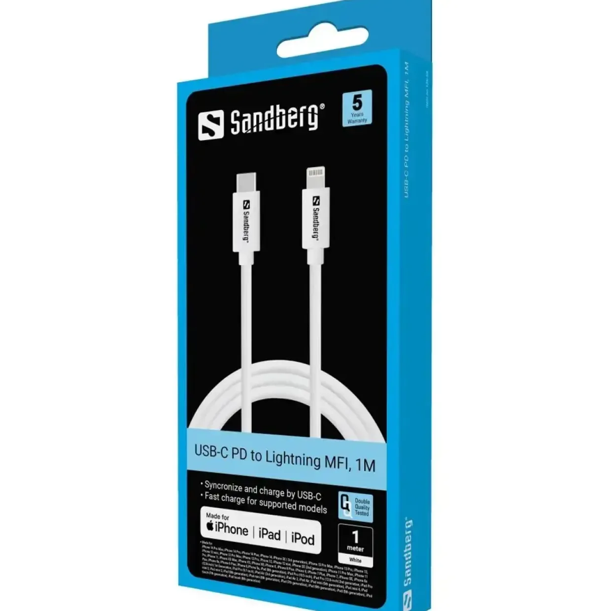 Sandberg USB-C PD to Lightning MFI, 1M