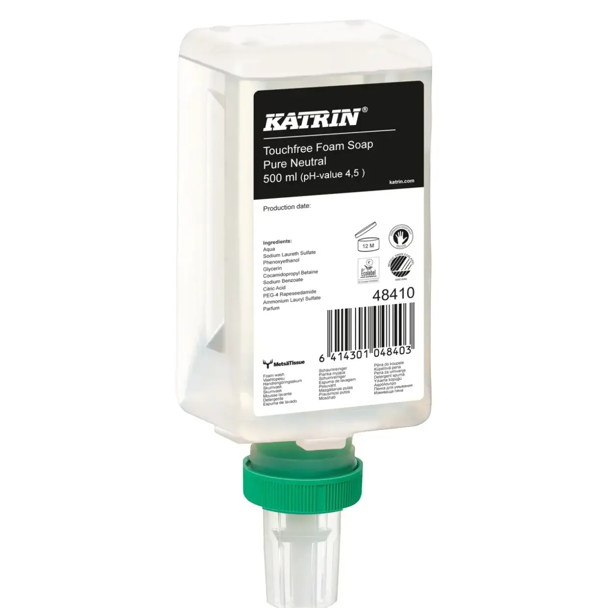 Sæbe, Katrin 48410, handwash - Pure Natural 0,5l Touchfree