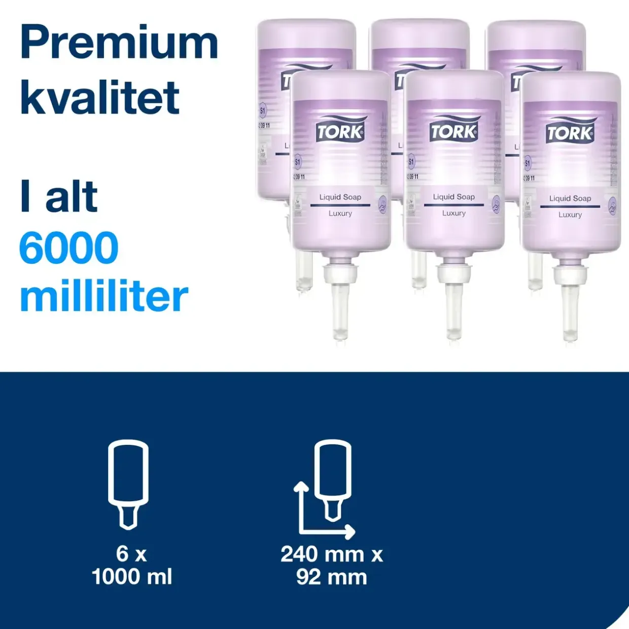 Sæbe Tork 420911 Luksus flydende S1 lilla 1l - 6 stk