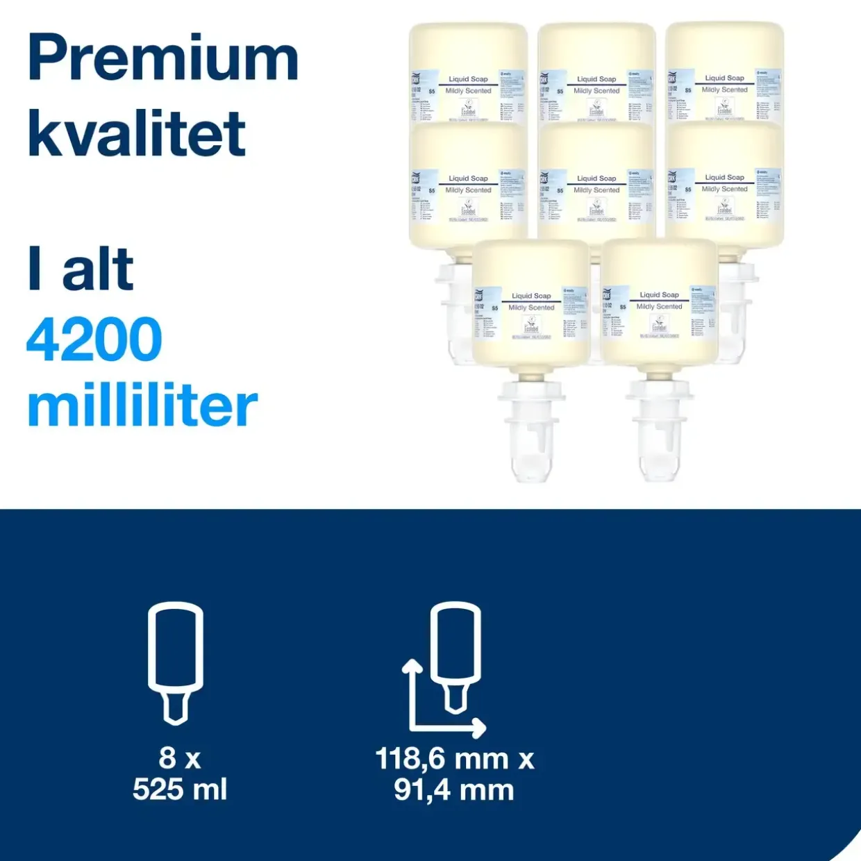 Sæbe Tork 425502 Mild Duft Mini S5 flydende 8x520ml