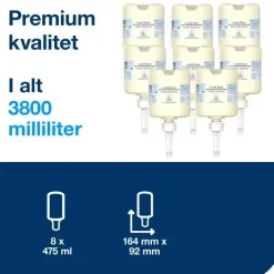 Sæbe Tork 420502 Premium Mild S2 Mini hvid - 8 flasker á 475 ml