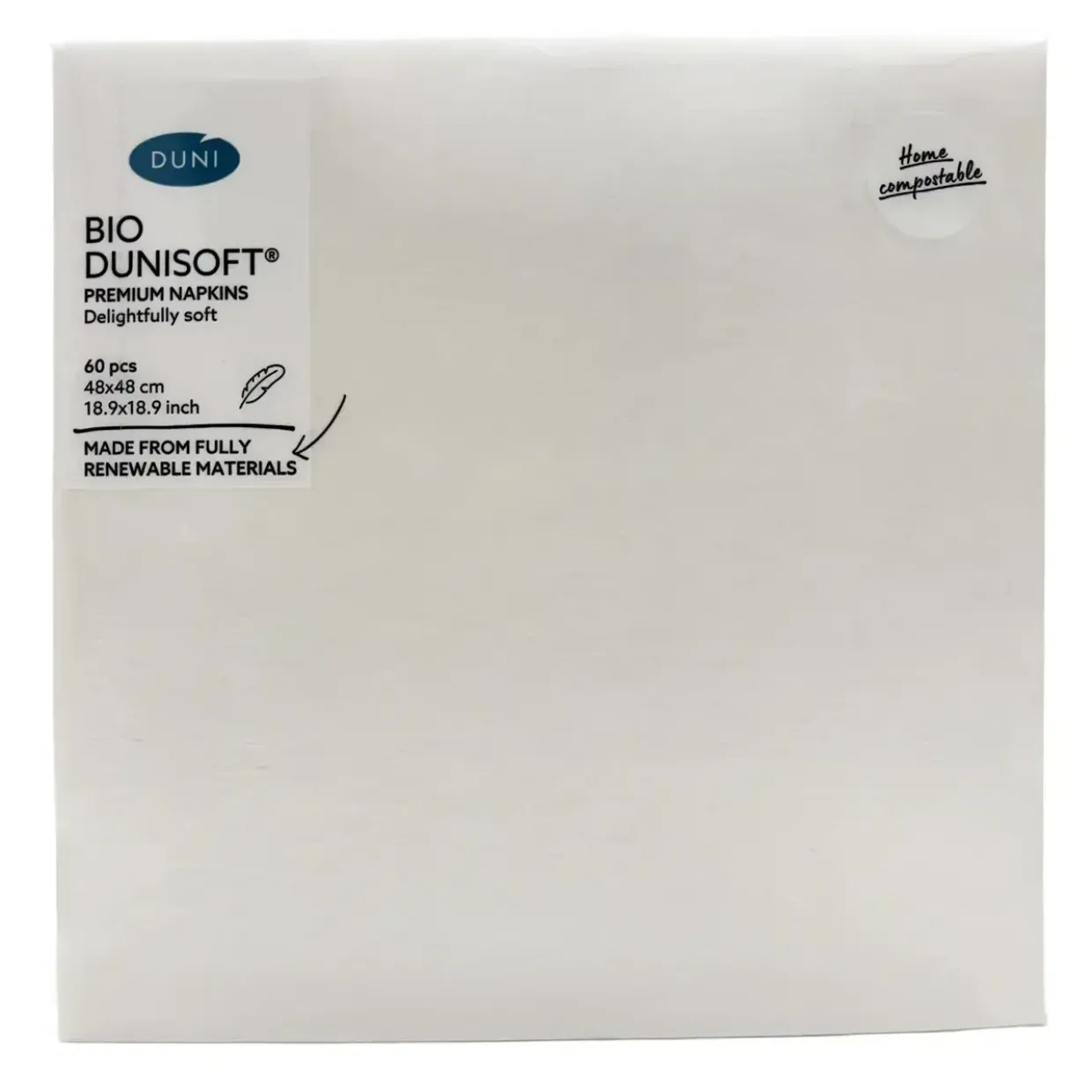 Serviet Bio Dunisoft 48x48cm Hvid - 6 pk x 60 stk/krt