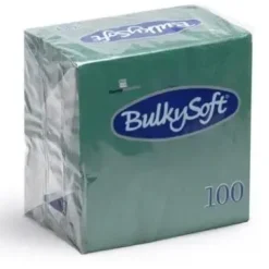 Serviet Bulkysoft 24x24 cm 2-lag Grøn - 20 pk x 100 stk/krt