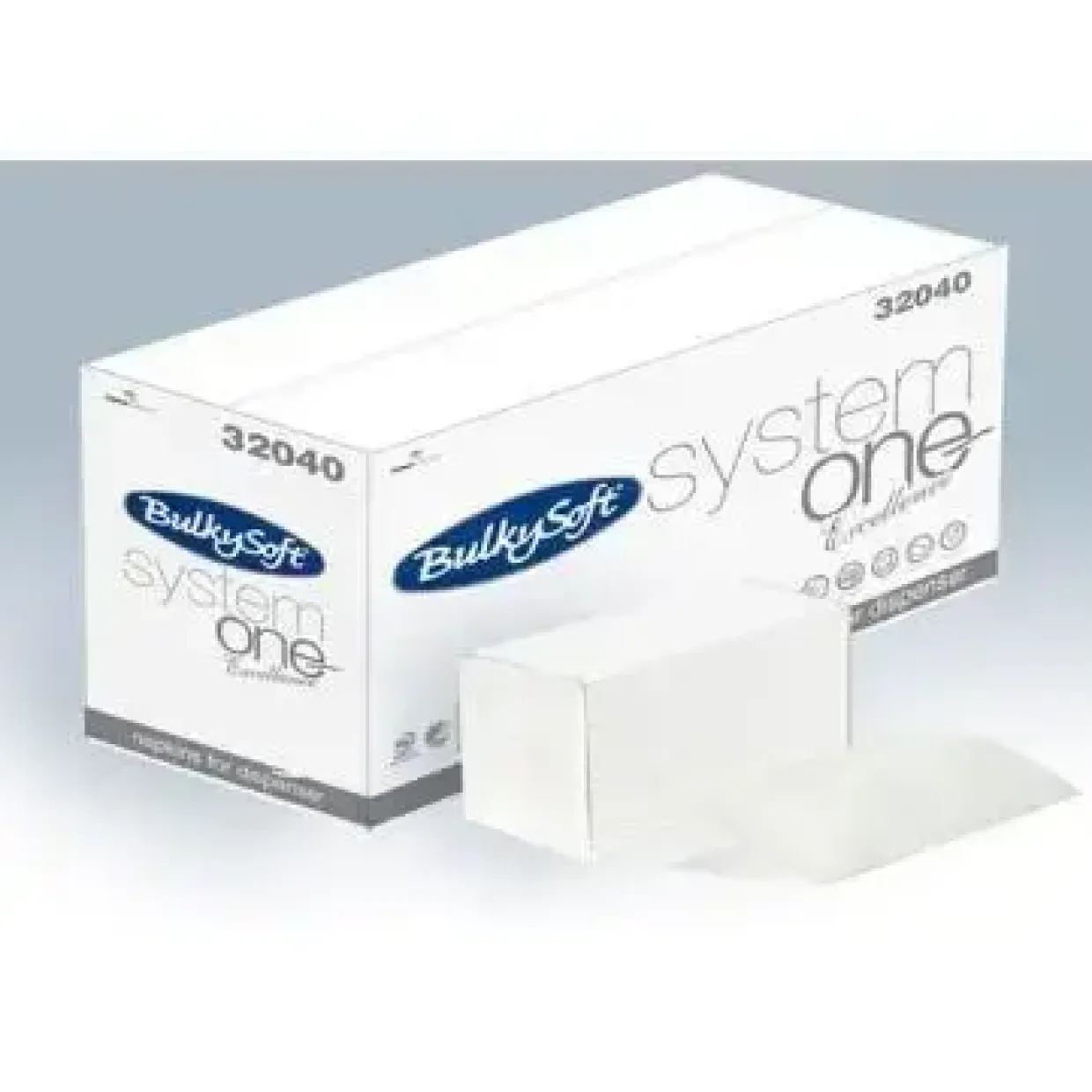 Serviet BulkySoft 21x16cm 2-lag Interfold Til ONE System Dispenser Hvid - 20 pk x 200 stk/krt