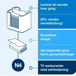 Servietdispenser - Tork 273002 Xpressnap N4 - Valnød