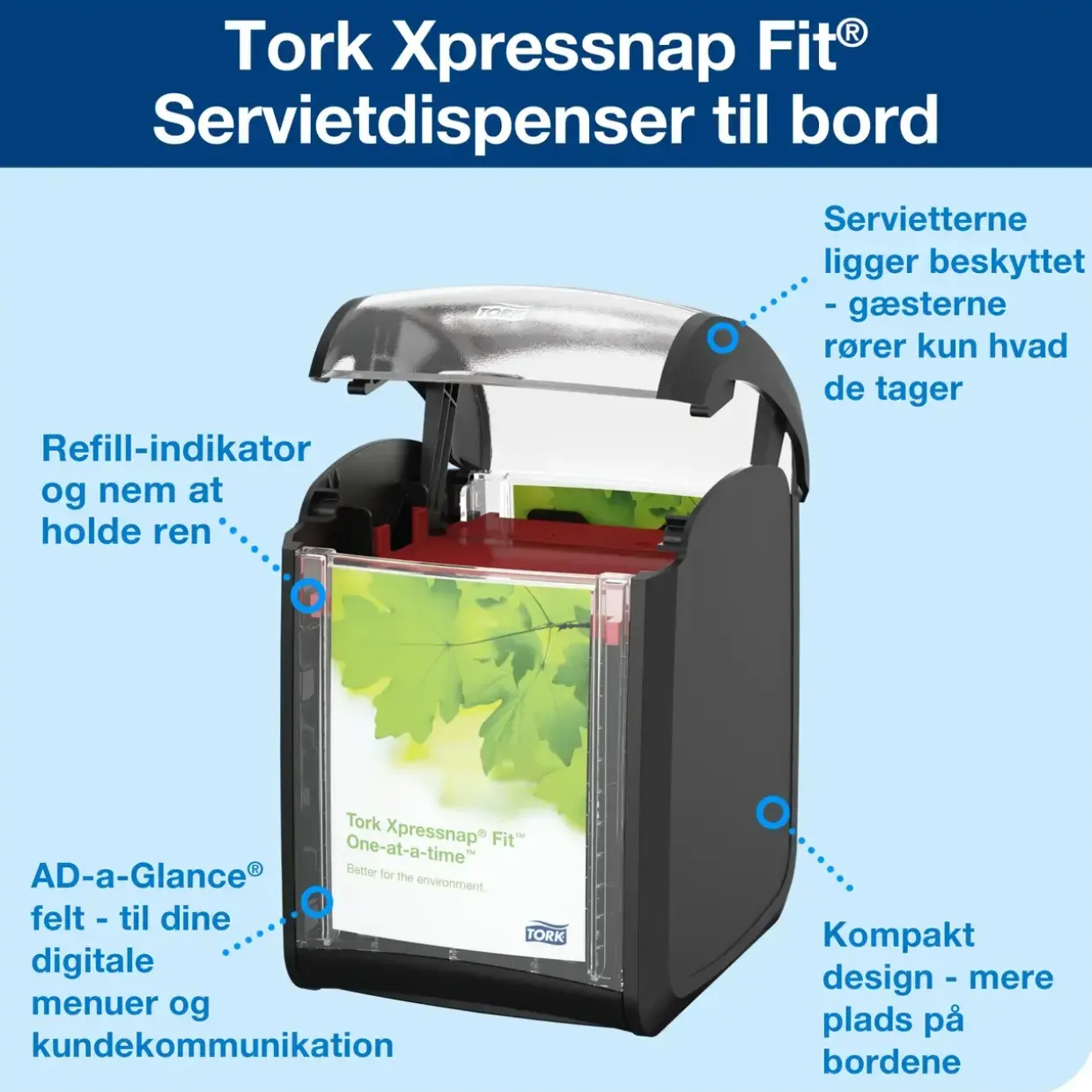 Servietholder Tork 272900 Xpressnap Fit bord sort
