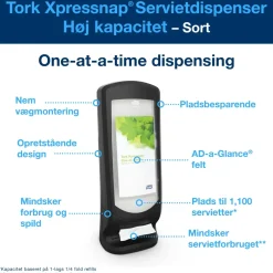 Servietholder Tork 272211 xpressnap N4 vægmodel - sort