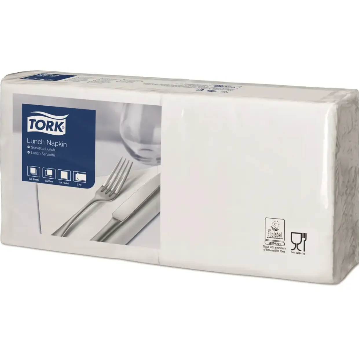 Serviet 2-lags hvid 33 x 33 cm - 2000 stk
