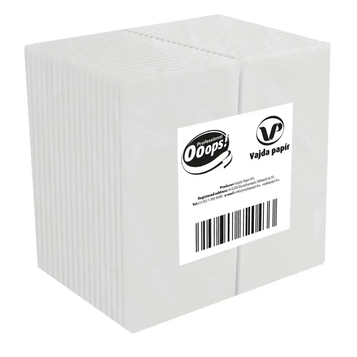 Serviet Ooops! 32x32 cm 1-lag 1/8-fold Hvid - 22 pk x 100 stk/krt