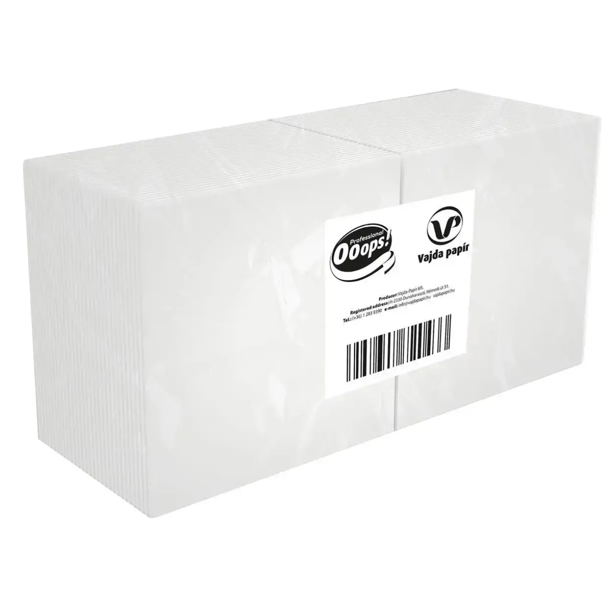 Serviet Ooops! 24x24 cm 1-lag Hvid - 9 pk x 500 stk/krt
