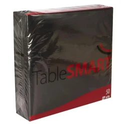 Serviet TableSMART airlaid 40x40 cm 1/4 fold Sort - 12 pk x 50 stk/krt