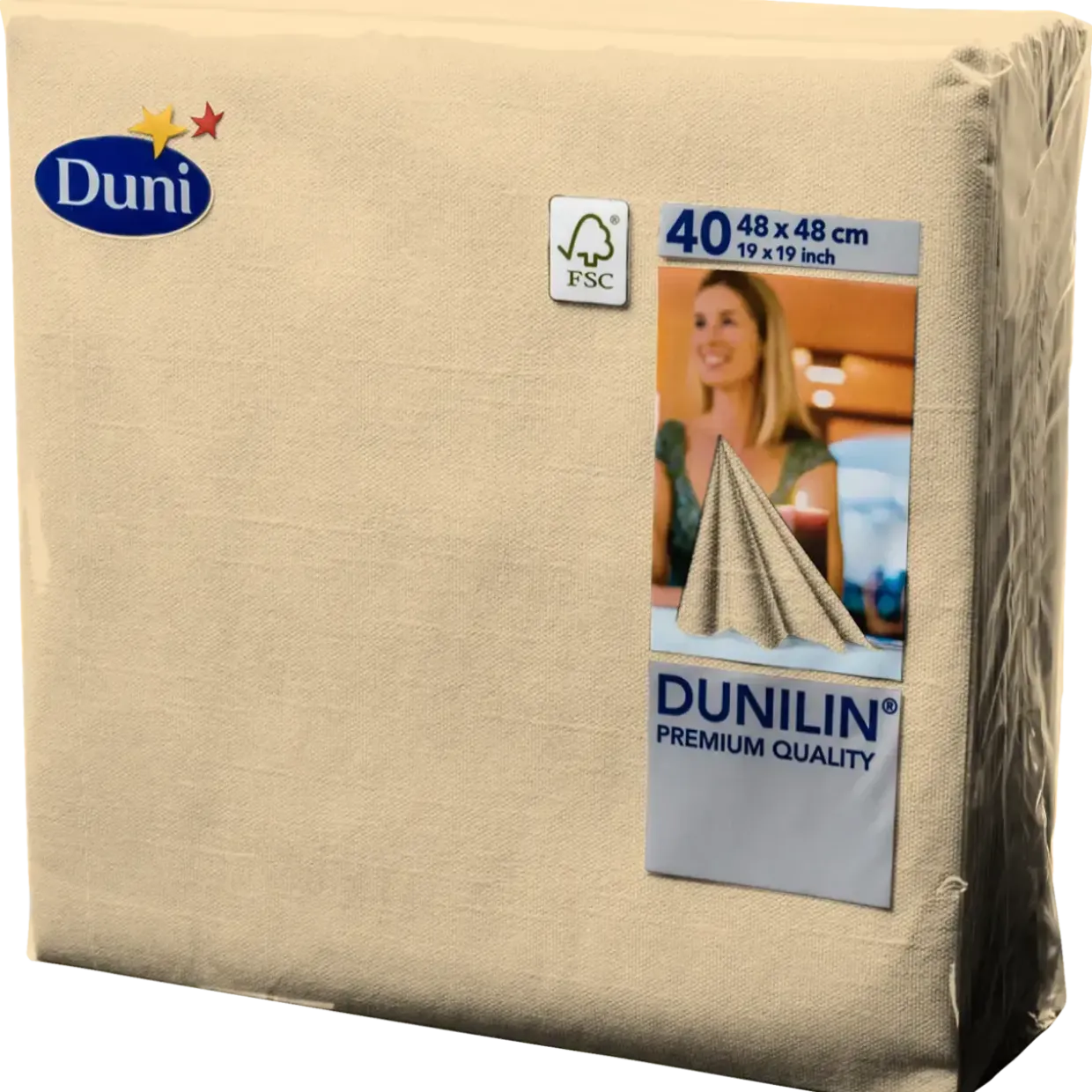 Servietter – Duni Dunilin – buttermilk/creme – 48 x 48 cm – 40 stk