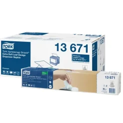 Serviet til dispenser Tork N10 13671 - 2-lags hvid 100% nyfiber 21,60cm x 21,60cm - 4000 stk