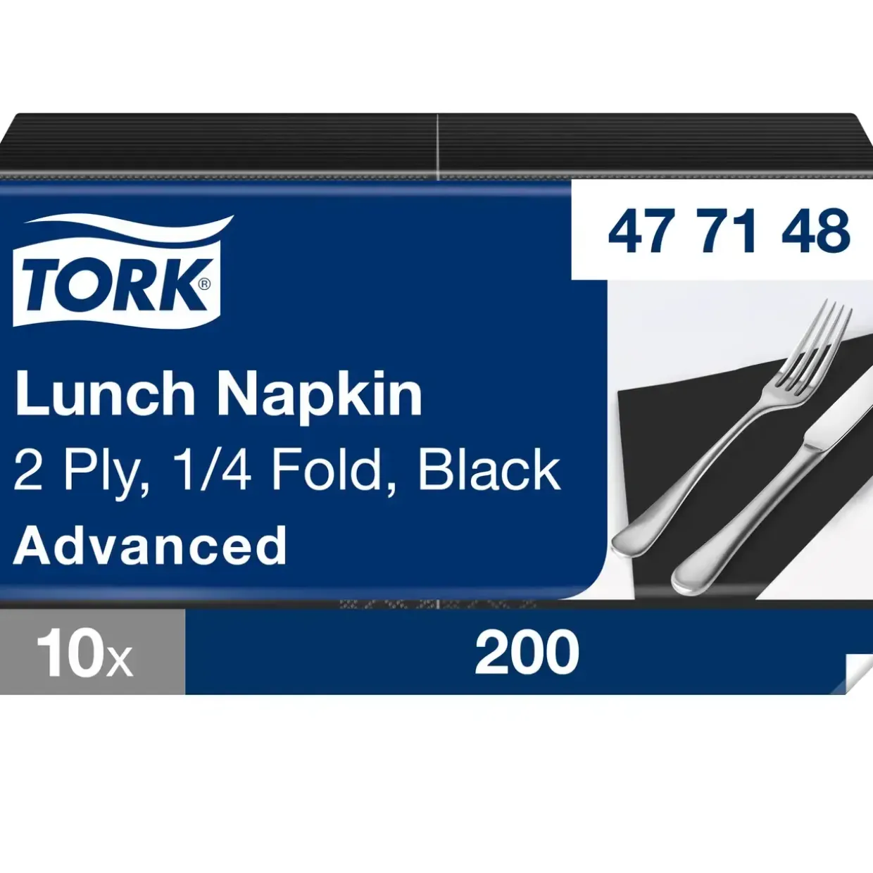 Serviet Tork 2-lags 477148 sort 33 x 33 cm 1|4 fold - 2000 stk