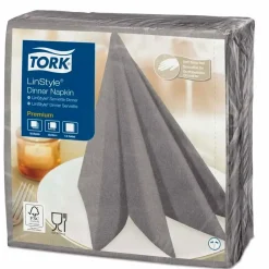 Serviet Tork Linstyle grå 39x39cm 1/4 fold 50stk/pak - 12 stk