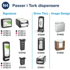 Serviet - Tork Premium N4 12880 - 2-lags - Natur - 33 x 21,3 cm - 8000 stk