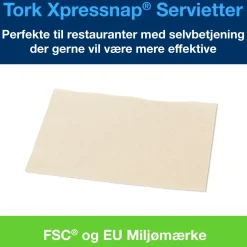 Serviet Tork 12880 Xpressnap® Ekstra blød natur 21,6 x 16,5 cm 2 fold - 8000 stk