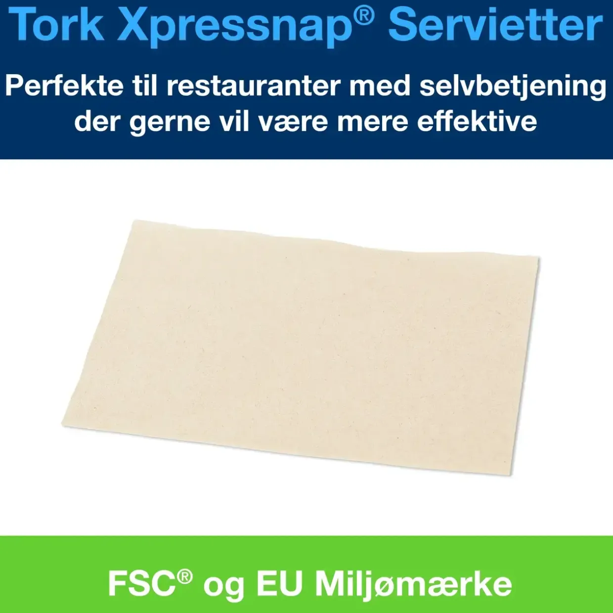 Serviet Tork 12880 Xpressnap® Ekstra blød natur 21,6 x 16,5 cm 2 fold - 8000 stk