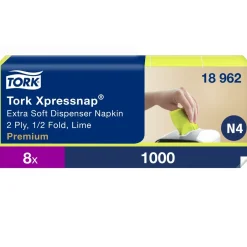 Serviet Tork 18962 Xpressnap® Extra Soft lime 21,6 x 16,5 cm 2 fold - 8000 stk