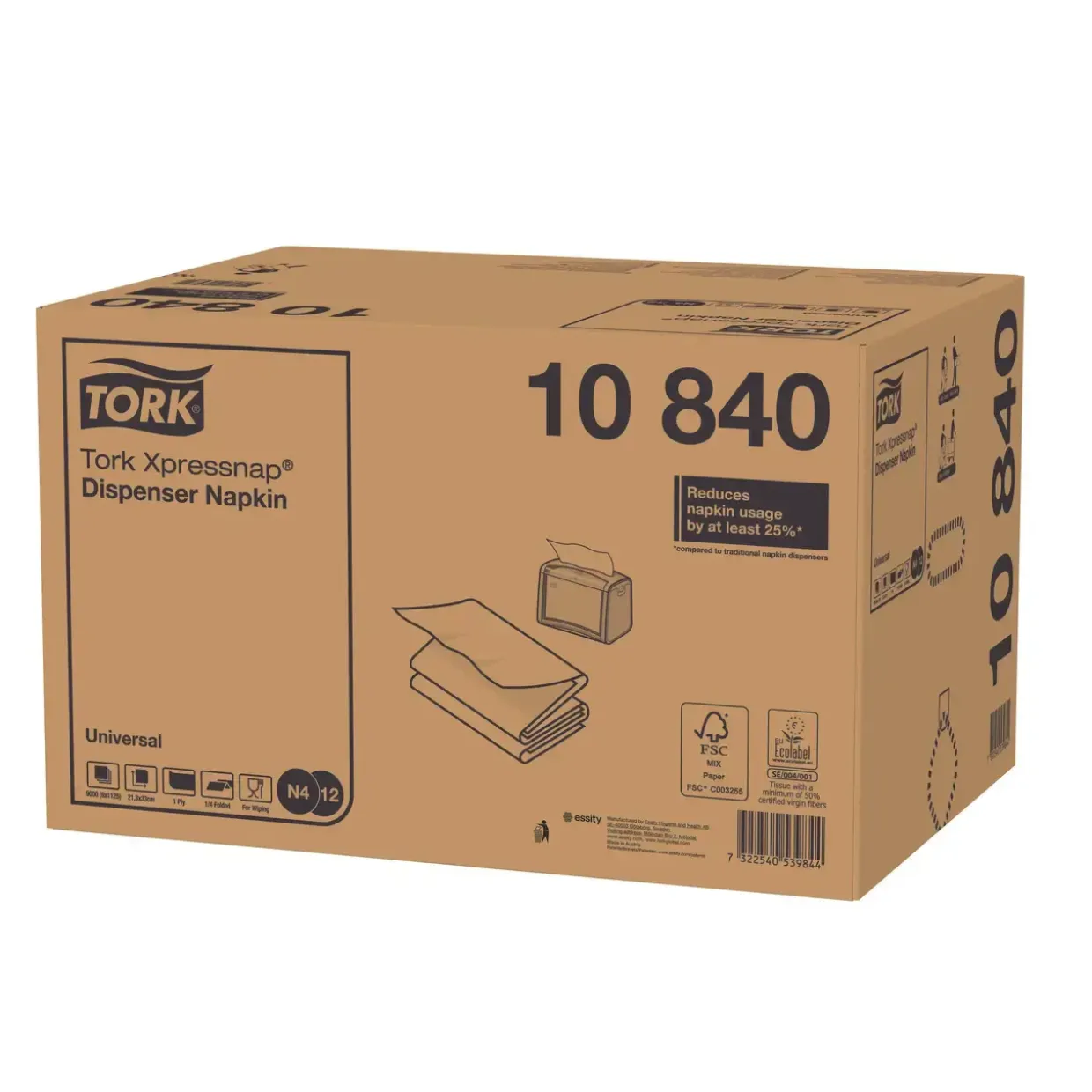 Serviet Tork 10840 Xpressnap Universal 1-lags 4-fold N4 - 9000 stk