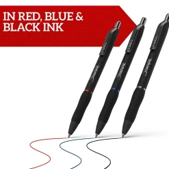 Sharpies tusser Gelpenne S-Gel sort, blå, rød 0,7mm - 3 stk