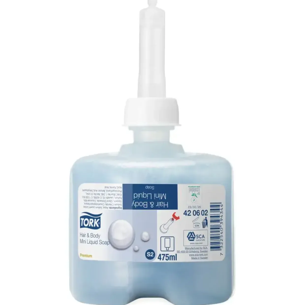 Shower Cream, Tork 420602, S2 Premium, 475 ml, med farve og parfume, mini