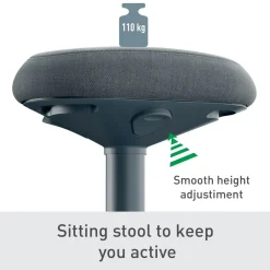 Siddestol – Leitz Ergo Active – Comfort – Mørkegrå
